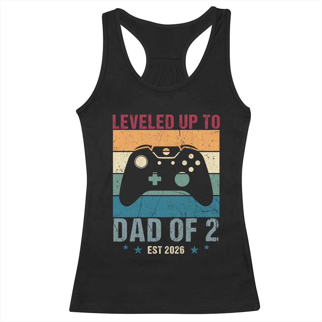 Dad Level Unlocked Racerback Tank Top Funny New Dad Gaming Father's Day Gift