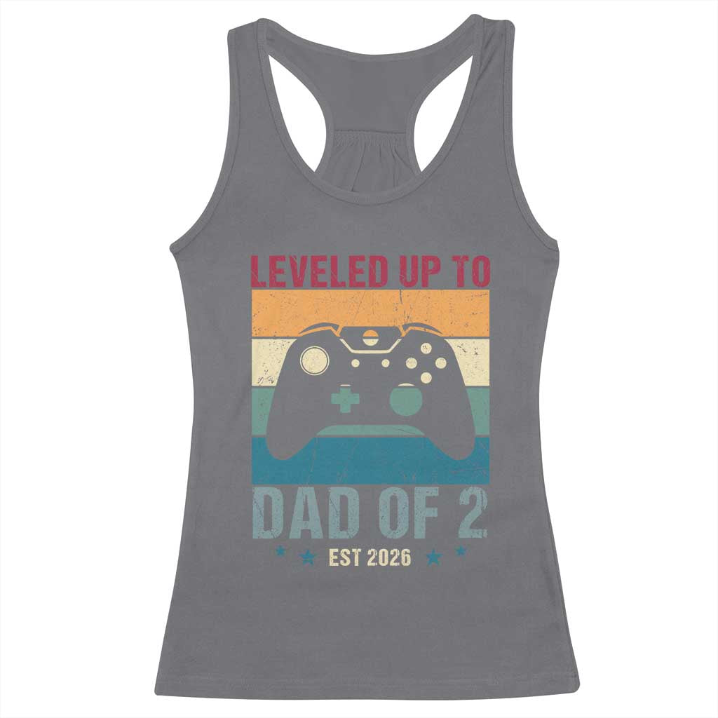 Dad Level Unlocked Racerback Tank Top Funny New Dad Gaming Father's Day Gift