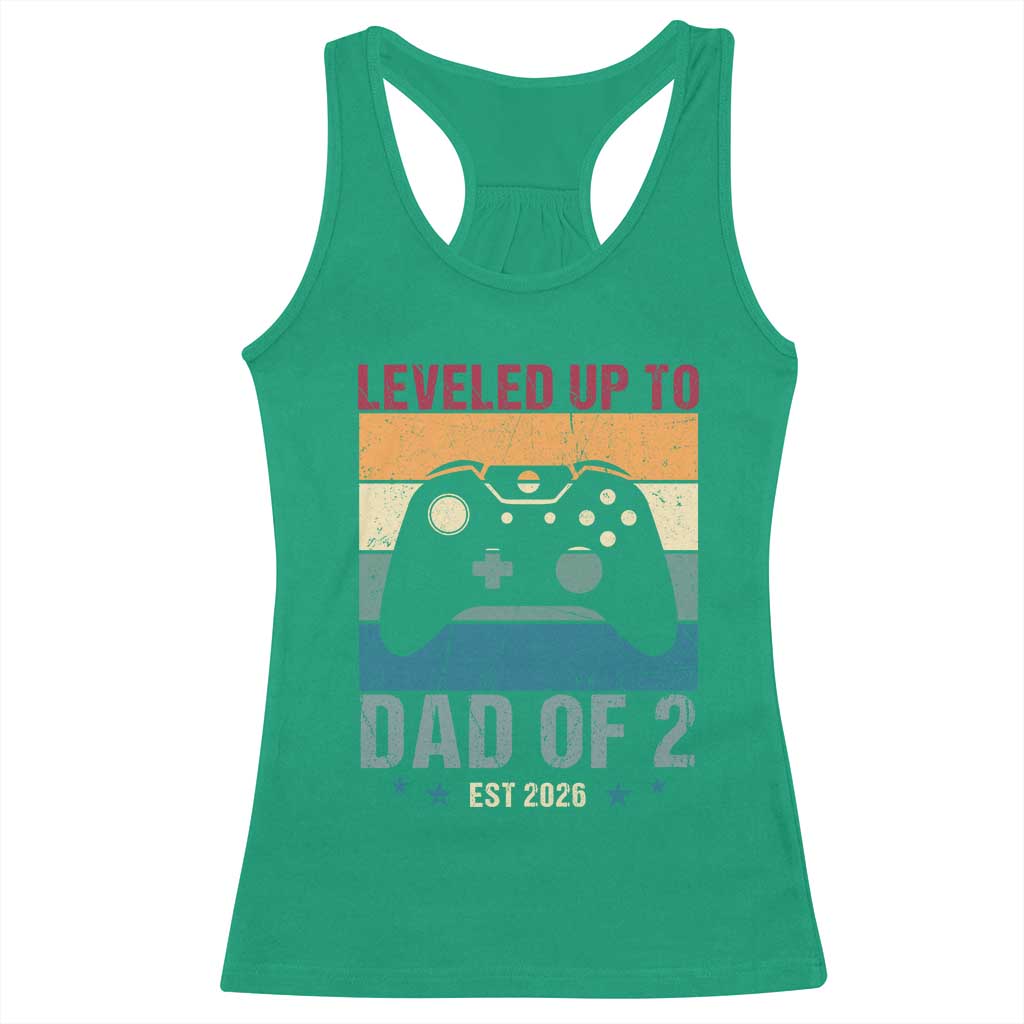 Dad Level Unlocked Racerback Tank Top Funny New Dad Gaming Father's Day Gift