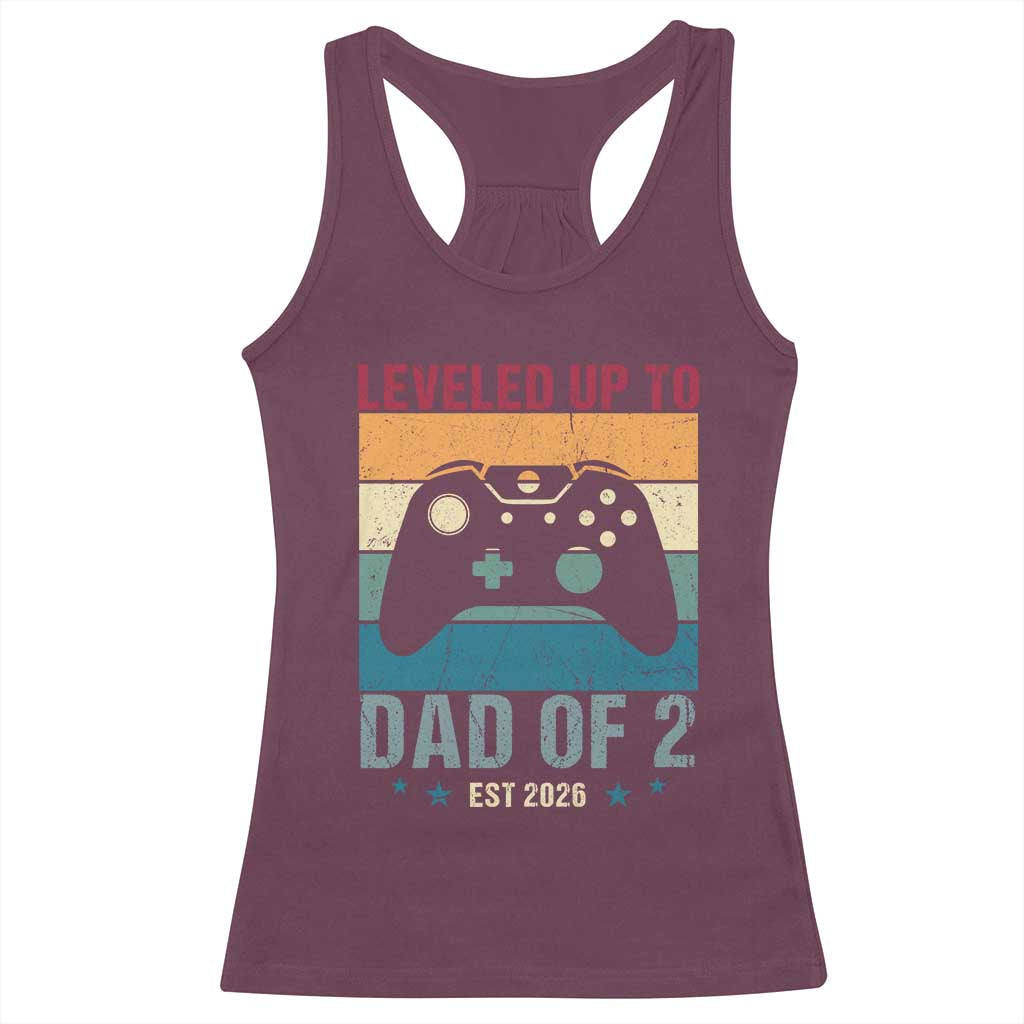 Dad Level Unlocked Racerback Tank Top Funny New Dad Gaming Father's Day Gift