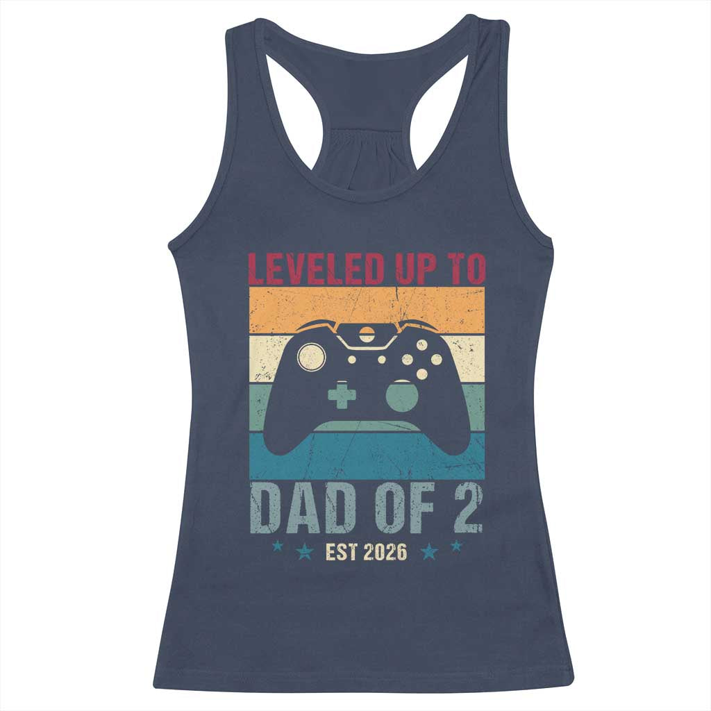 Dad Level Unlocked Racerback Tank Top Funny New Dad Gaming Father's Day Gift