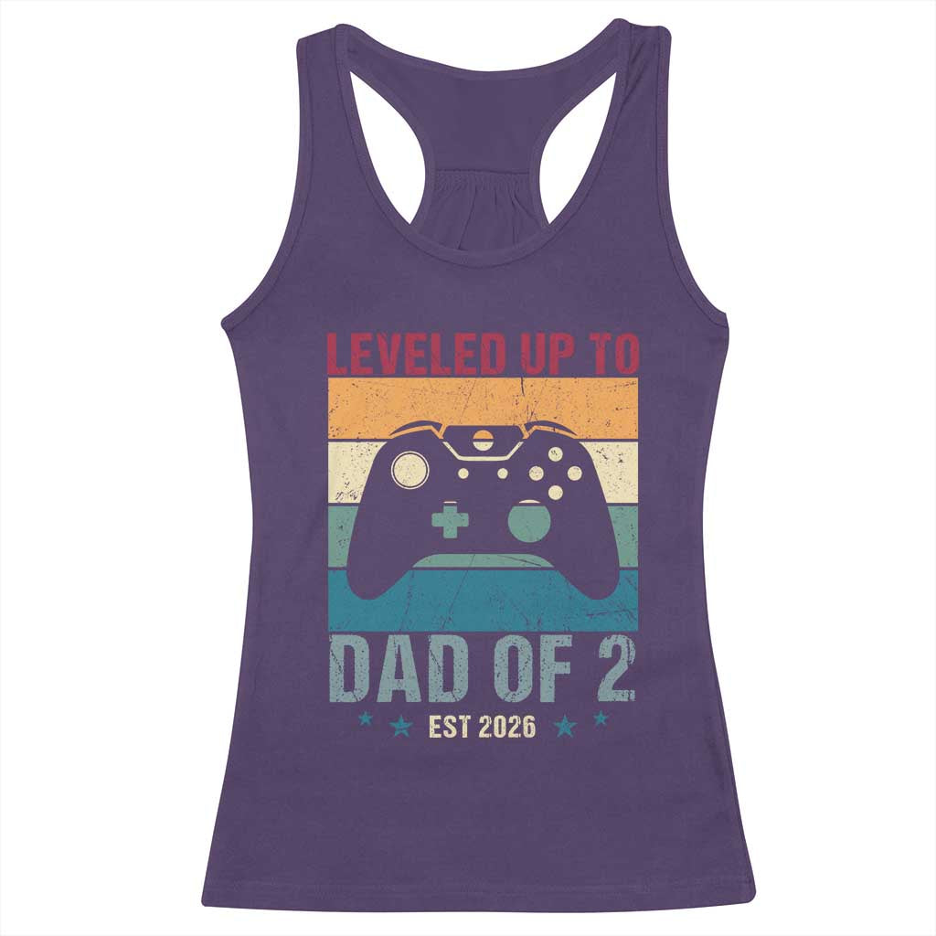 Dad Level Unlocked Racerback Tank Top Funny New Dad Gaming Father's Day Gift