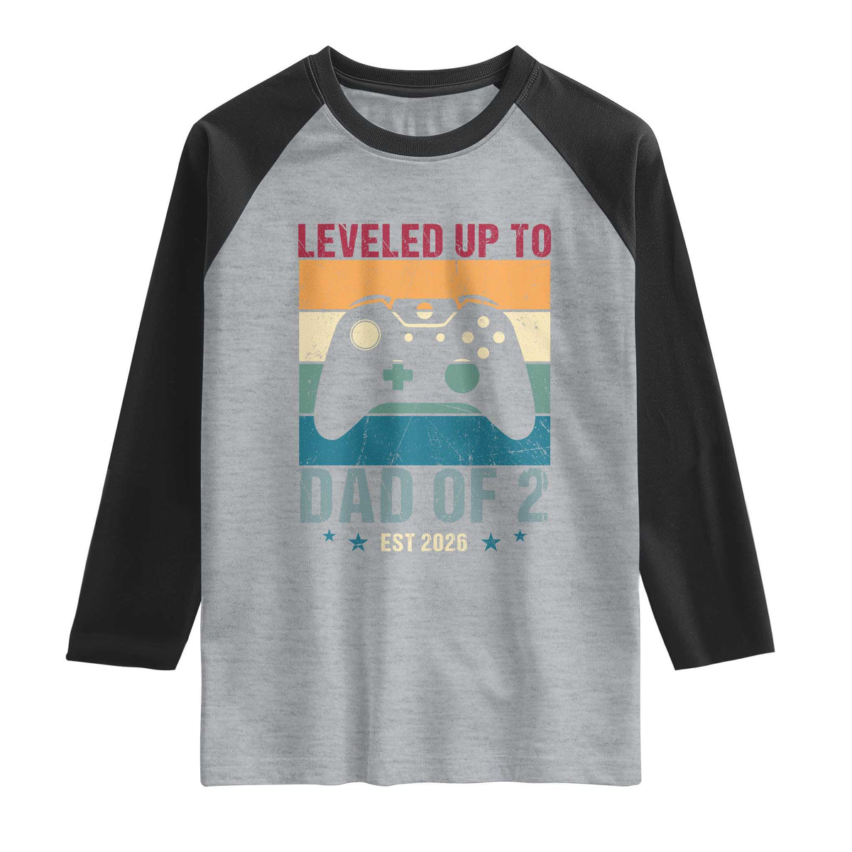 Dad Level Unlocked Raglan Shirt Funny New Dad Gaming Father's Day Gift