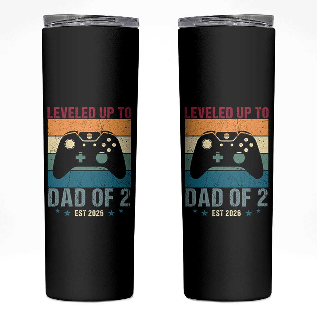 Dad Level Unlocked Skinny Tumbler Funny New Dad Gaming Father's Day Gift