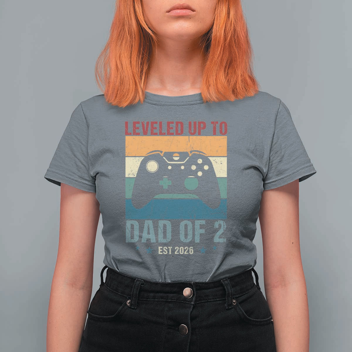 Dad Level Unlocked T Shirt For Women Funny New Dad Gaming Father's Day Gift