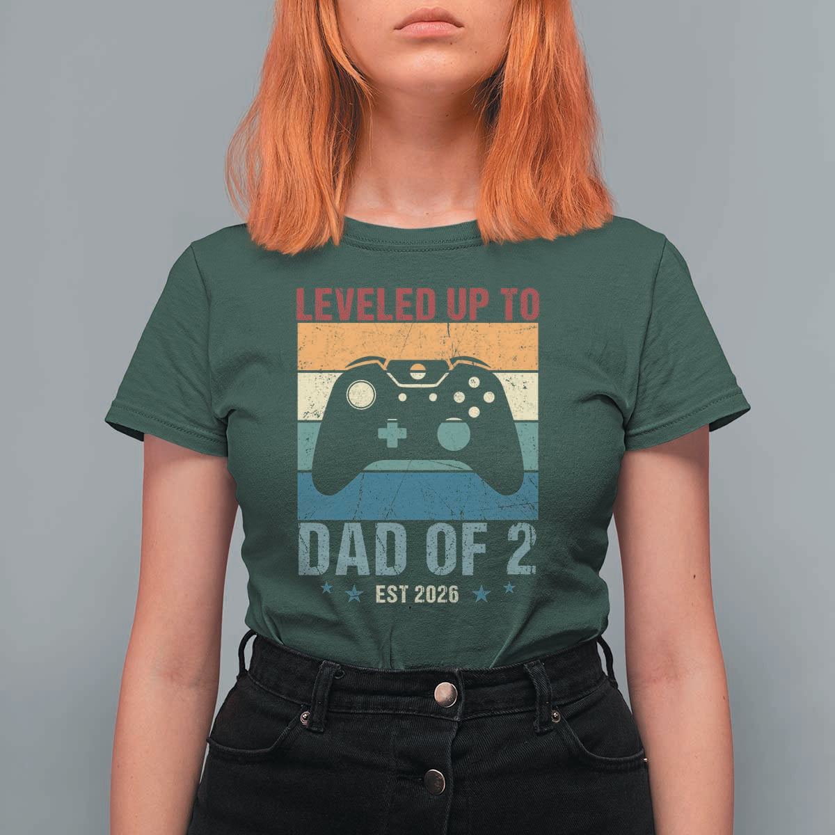 Dad Level Unlocked T Shirt For Women Funny New Dad Gaming Father's Day Gift