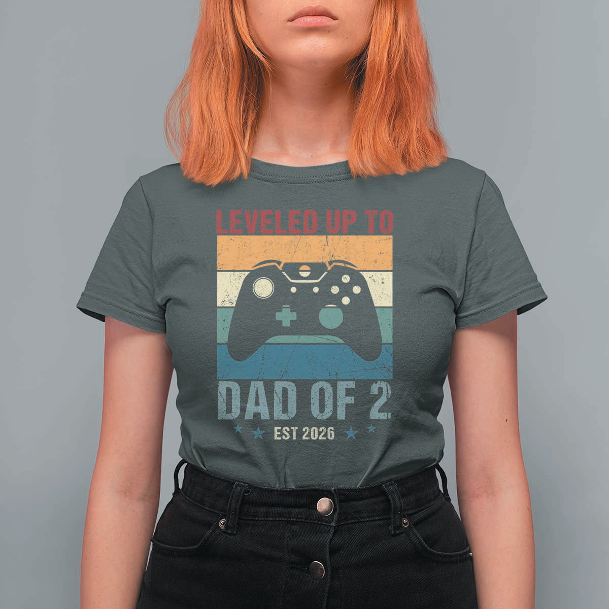 Dad Level Unlocked T Shirt For Women Funny New Dad Gaming Father's Day Gift