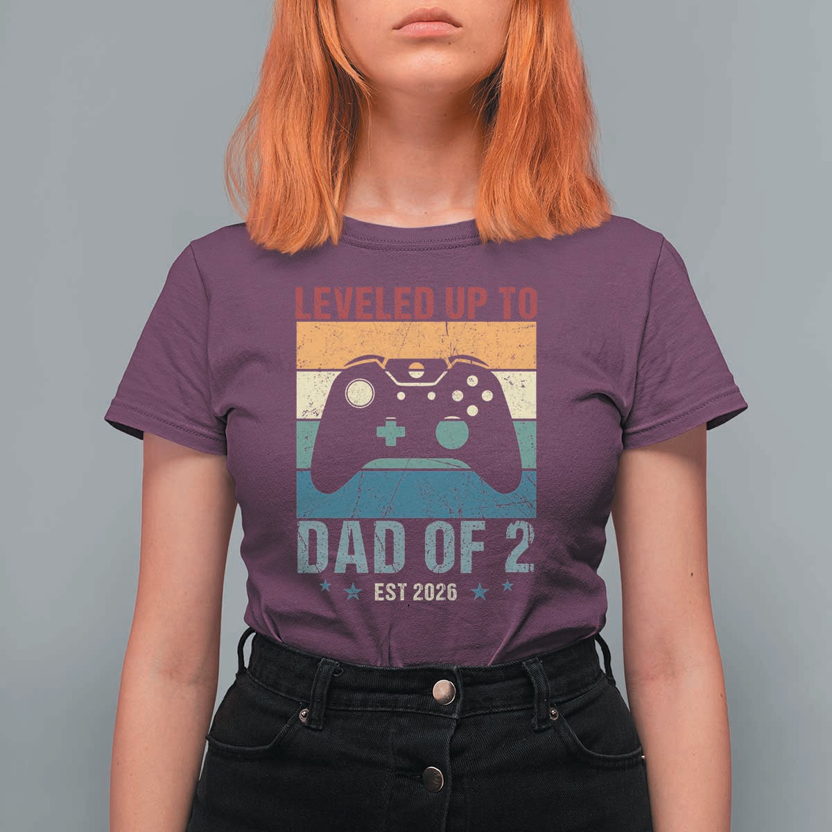 Dad Level Unlocked T Shirt For Women Funny New Dad Gaming Father's Day Gift