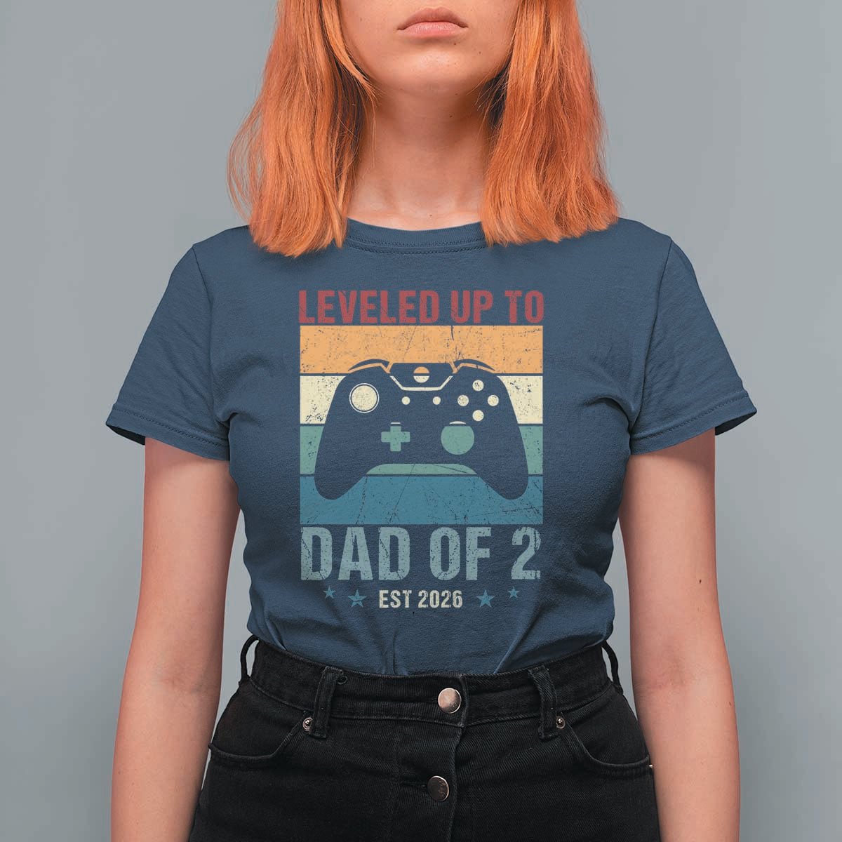 Dad Level Unlocked T Shirt For Women Funny New Dad Gaming Father's Day Gift