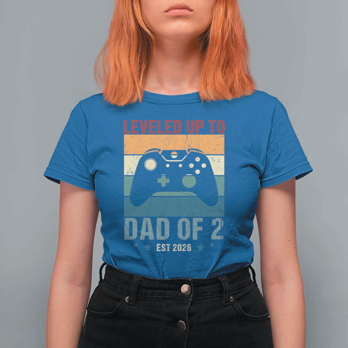 Dad Level Unlocked T Shirt For Women Funny New Dad Gaming Father's Day Gift
