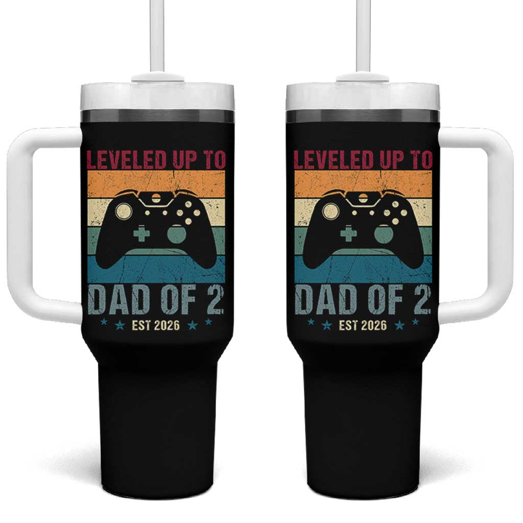 Dad Level Unlocked Tumbler With Handle Funny New Dad Gaming Father's Day Gift