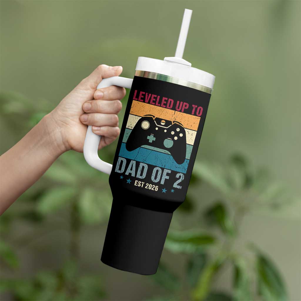 Dad Level Unlocked Tumbler With Handle Funny New Dad Gaming Father's Day Gift