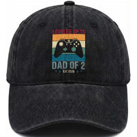 Dad Level Unlocked Washed Cotton Baseball Cap Funny New Dad Gaming Father's Day Gift