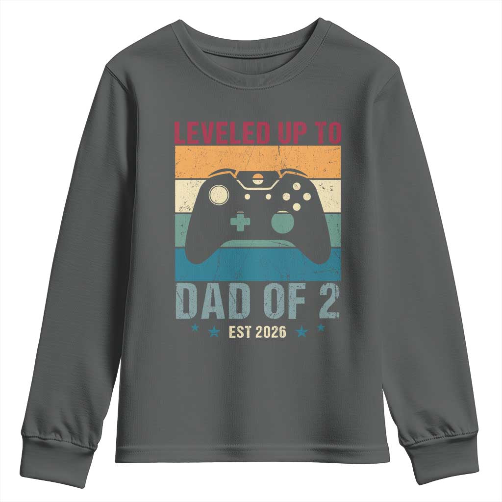 Dad Level Unlocked Youth Sweatshirt Funny New Dad Gaming Father's Day Gift