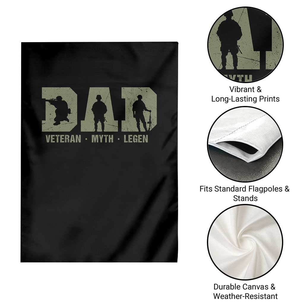 Dad Veteran Myth Legend Dad Military Father Gift Garden Flag