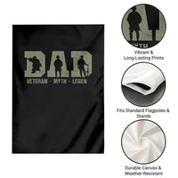 Dad Veteran Myth Legend Dad Military Father Gift Garden Flag