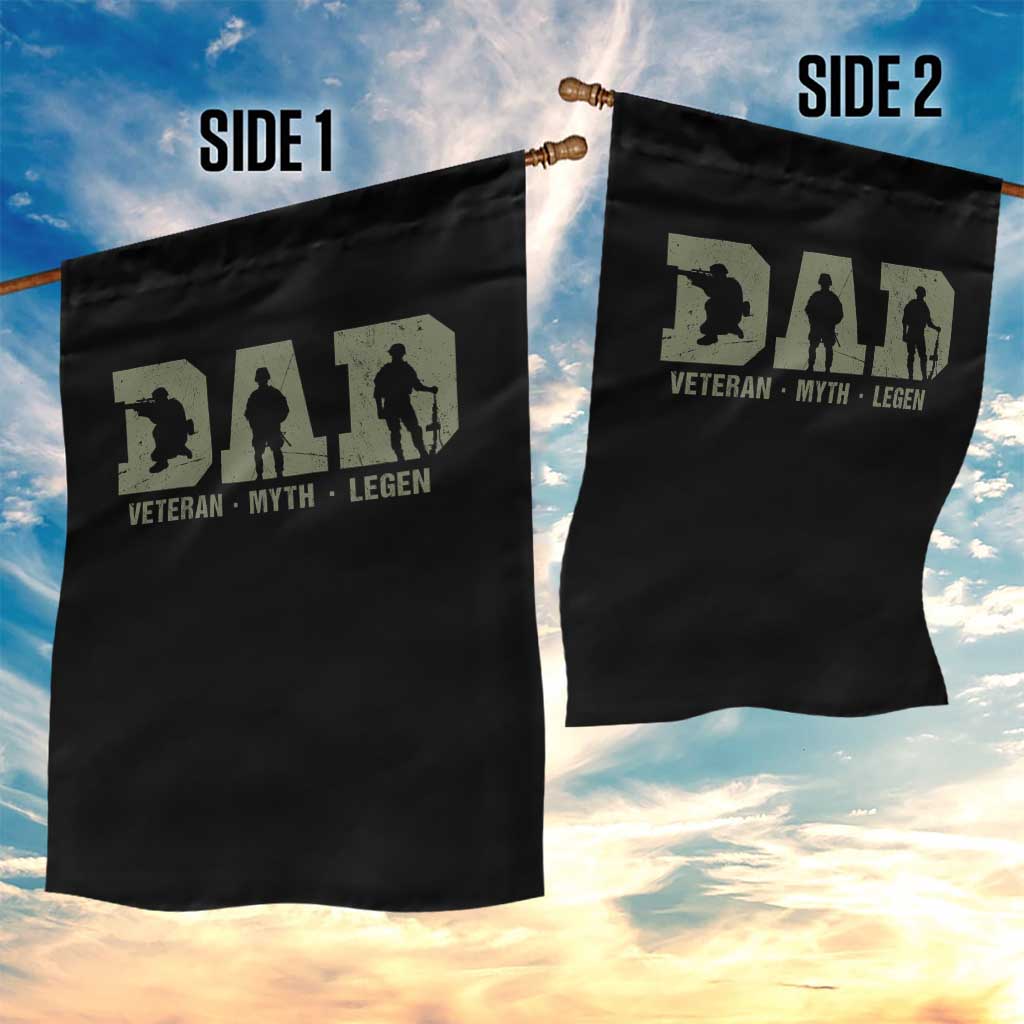Dad Veteran Myth Legend Dad Military Father Gift Garden Flag