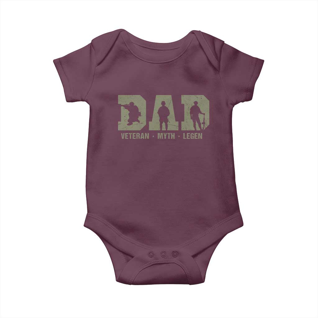 Dad Veteran Myth Legend Dad Military Father Gift Baby Onesie