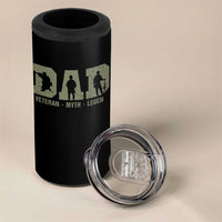 Dad Veteran Myth Legend Dad Military Father Gift 4 in 1 Can Cooler Tumbler
