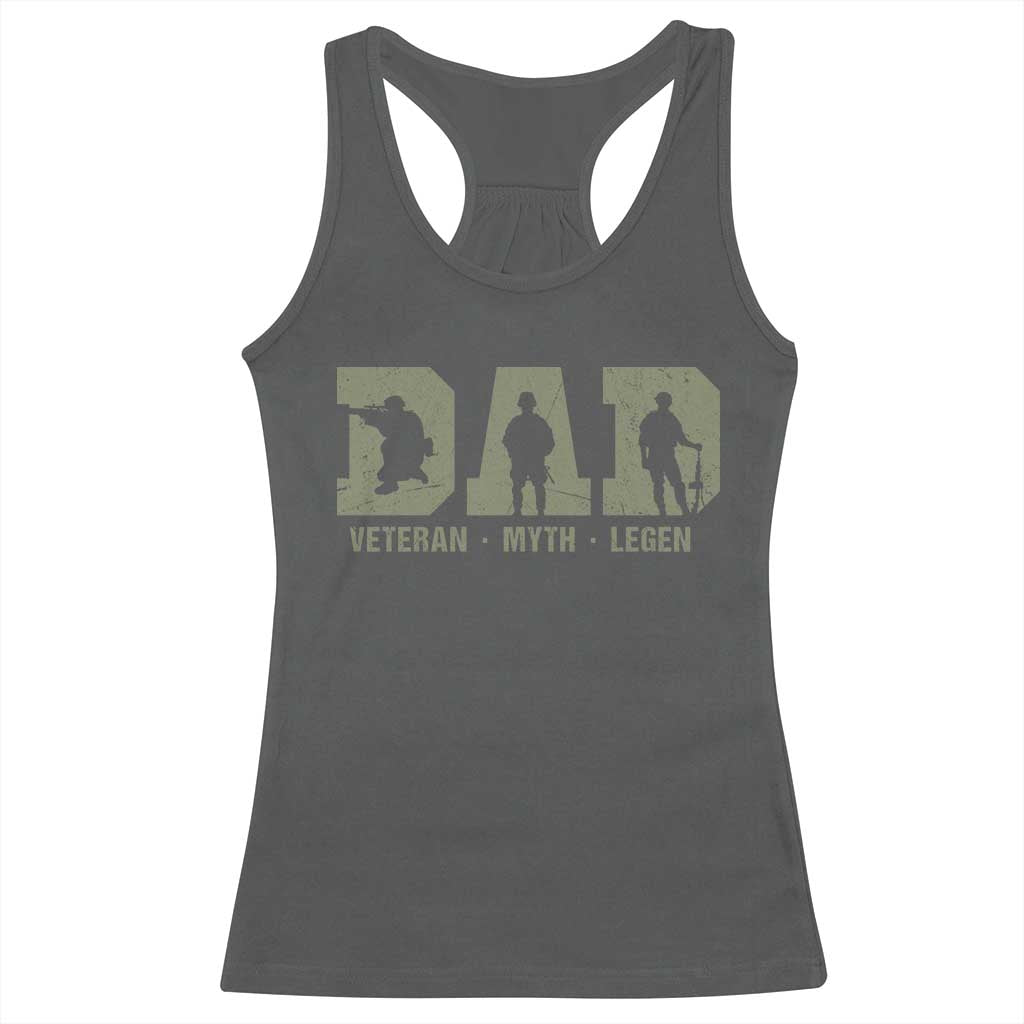Dad Veteran Myth Legend Dad Military Father Gift Racerback Tank Top