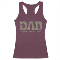 Dad Veteran Myth Legend Dad Military Father Gift Racerback Tank Top