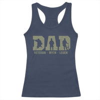 Dad Veteran Myth Legend Dad Military Father Gift Racerback Tank Top
