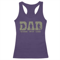 Dad Veteran Myth Legend Dad Military Father Gift Racerback Tank Top