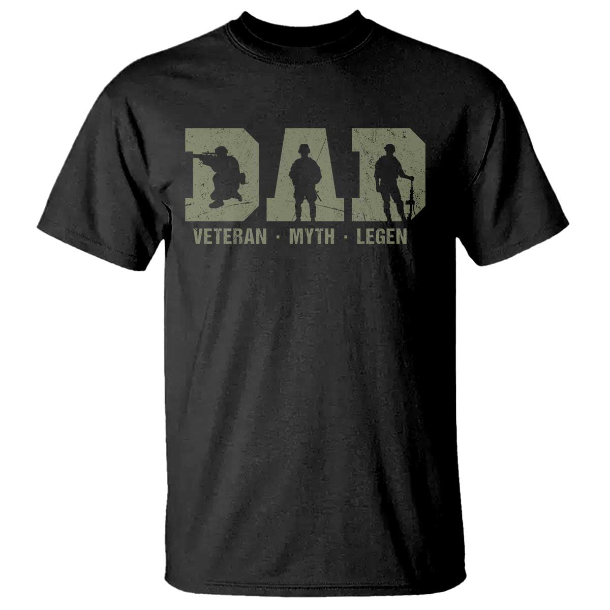 Dad Veteran Myth Legend Dad Military Father Gift T Shirt