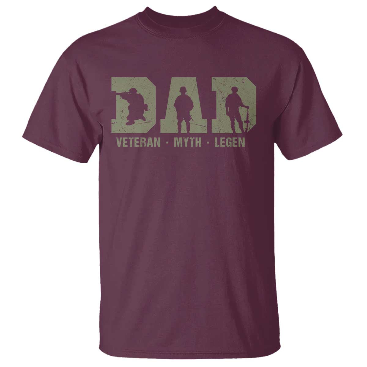 Dad Veteran Myth Legend Dad Military Father Gift T Shirt