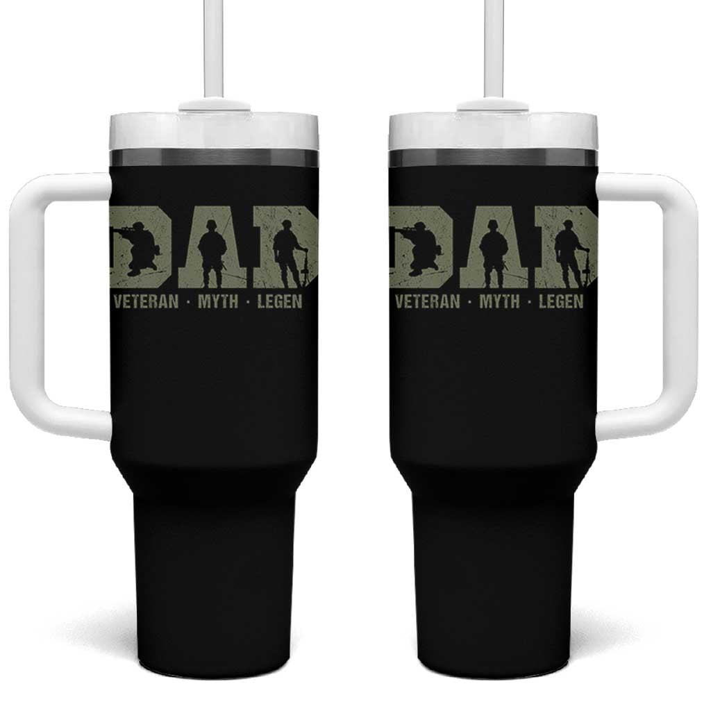 Dad Veteran Myth Legend Dad Military Father Gift Tumbler With Handle