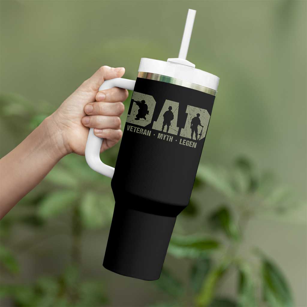 Dad Veteran Myth Legend Dad Military Father Gift Tumbler With Handle