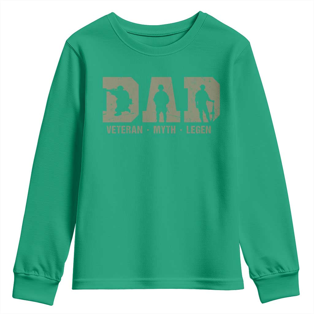 Dad Veteran Myth Legend Dad Military Father Gift Youth Sweatshirt