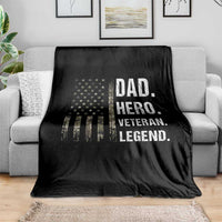 Dad Hero Veteran Legend Camouflage Father's Day Throw Blanket