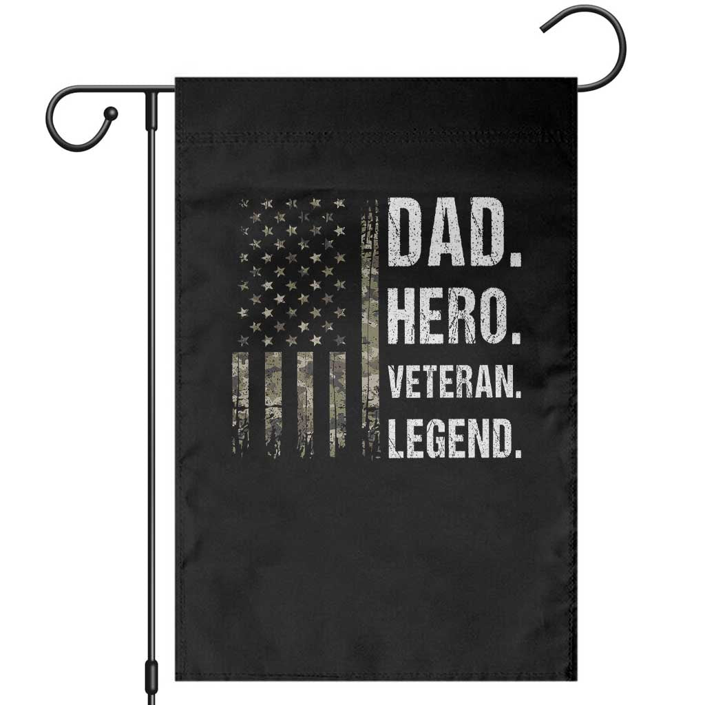 Dad Hero Veteran Legend Camouflage Father's Day Garden Flag