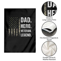 Dad Hero Veteran Legend Camouflage Father's Day Garden Flag