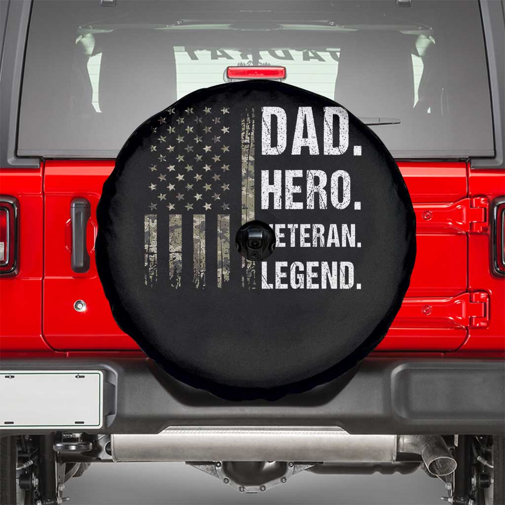 Dad Hero Veteran Legend Camouflage Father's Day Spare Tire Cover