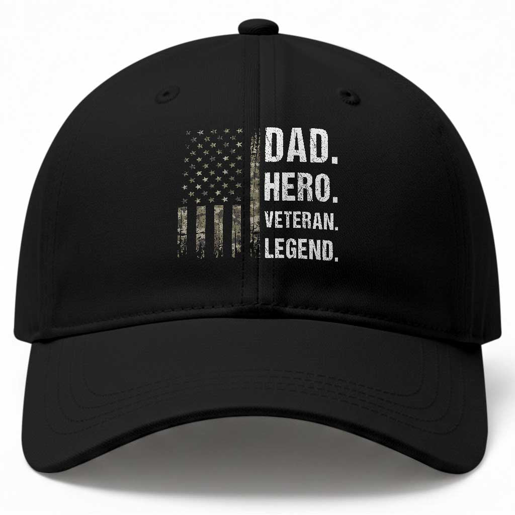Dad Hero Veteran Legend Camouflage Father's Day Baseball Cap
