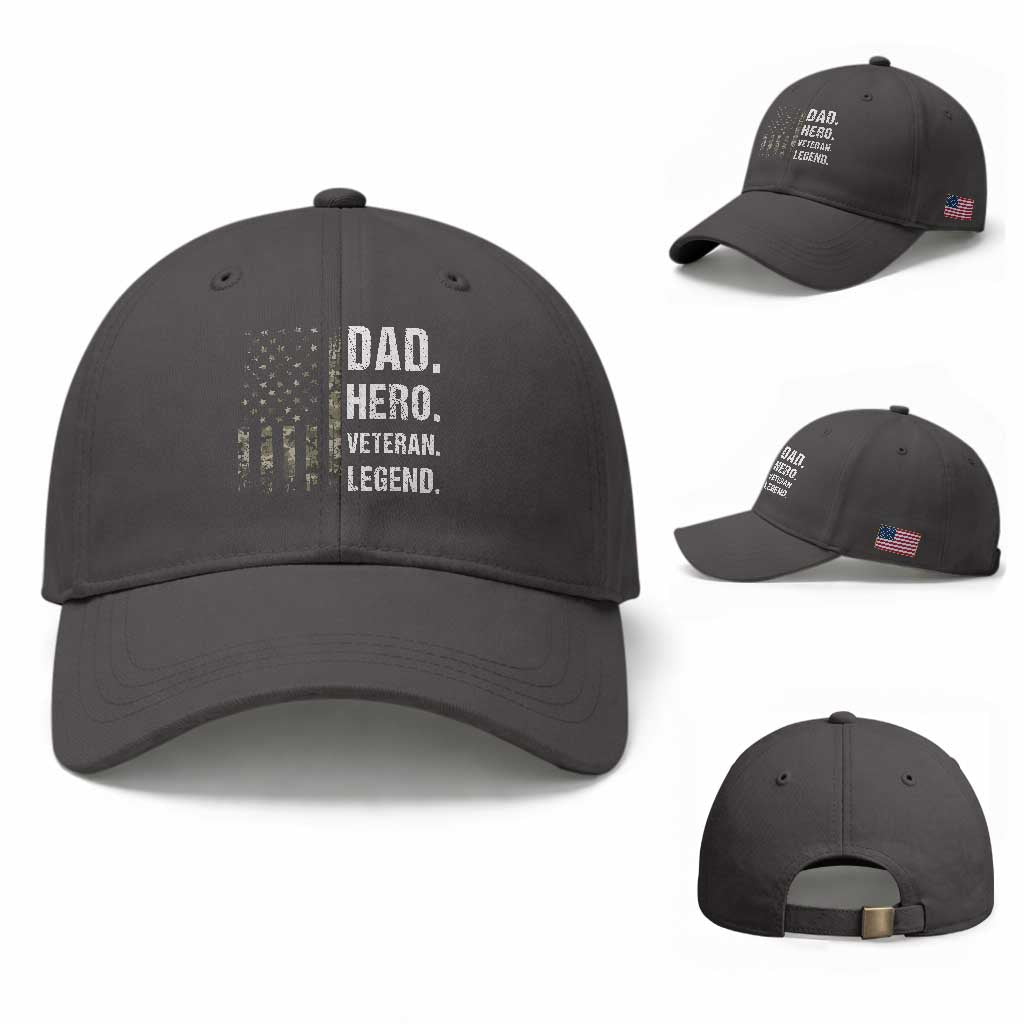 Dad Hero Veteran Legend Camouflage Father's Day Baseball Cap