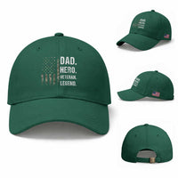 Dad Hero Veteran Legend Camouflage Father's Day Baseball Cap