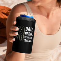 Dad Hero Veteran Legend Camouflage Father's Day 4 in 1 Can Cooler Tumbler