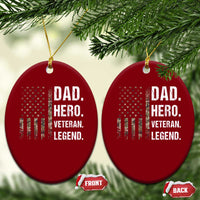 Dad Hero Veteran Legend Camouflage Father's Day Ceramic Ornament