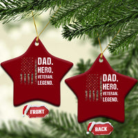 Dad Hero Veteran Legend Camouflage Father's Day Ceramic Ornament