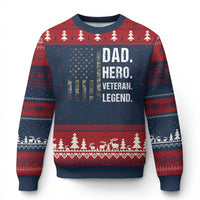 Dad Hero Veteran Legend Camouflage Father's Day Ugly Christmas Sweater