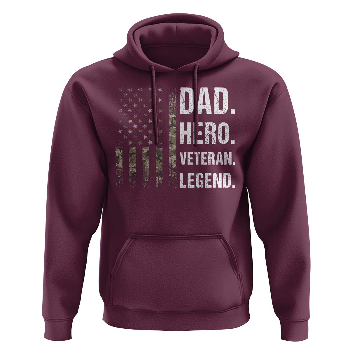 Dad Hero Veteran Legend Camouflage Father's Day Hoodie