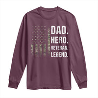 Dad Hero Veteran Legend Camouflage Father's Day Long Sleeve Shirt