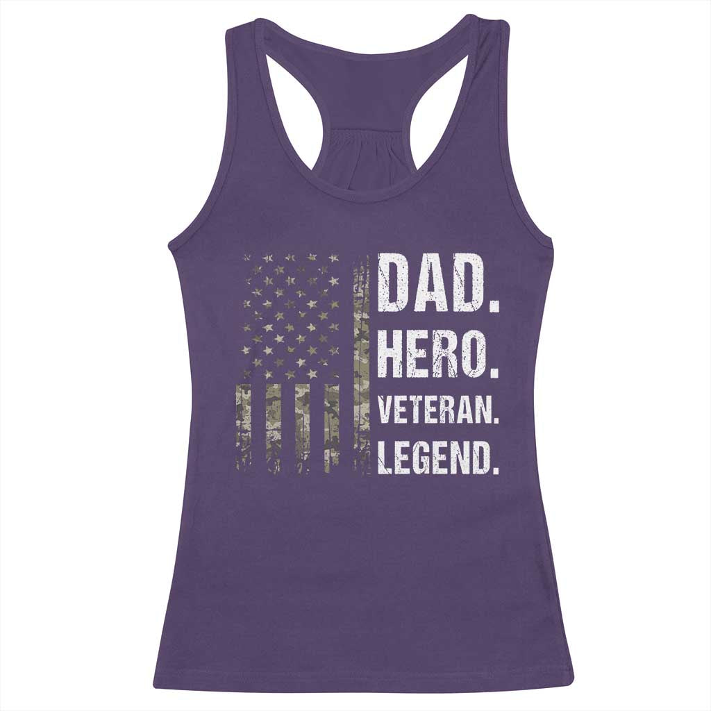 Dad Hero Veteran Legend Camouflage Father's Day Racerback Tank Top