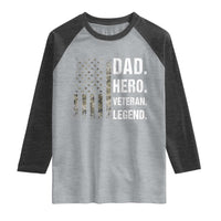 Dad Hero Veteran Legend Camouflage Father's Day Raglan Shirt