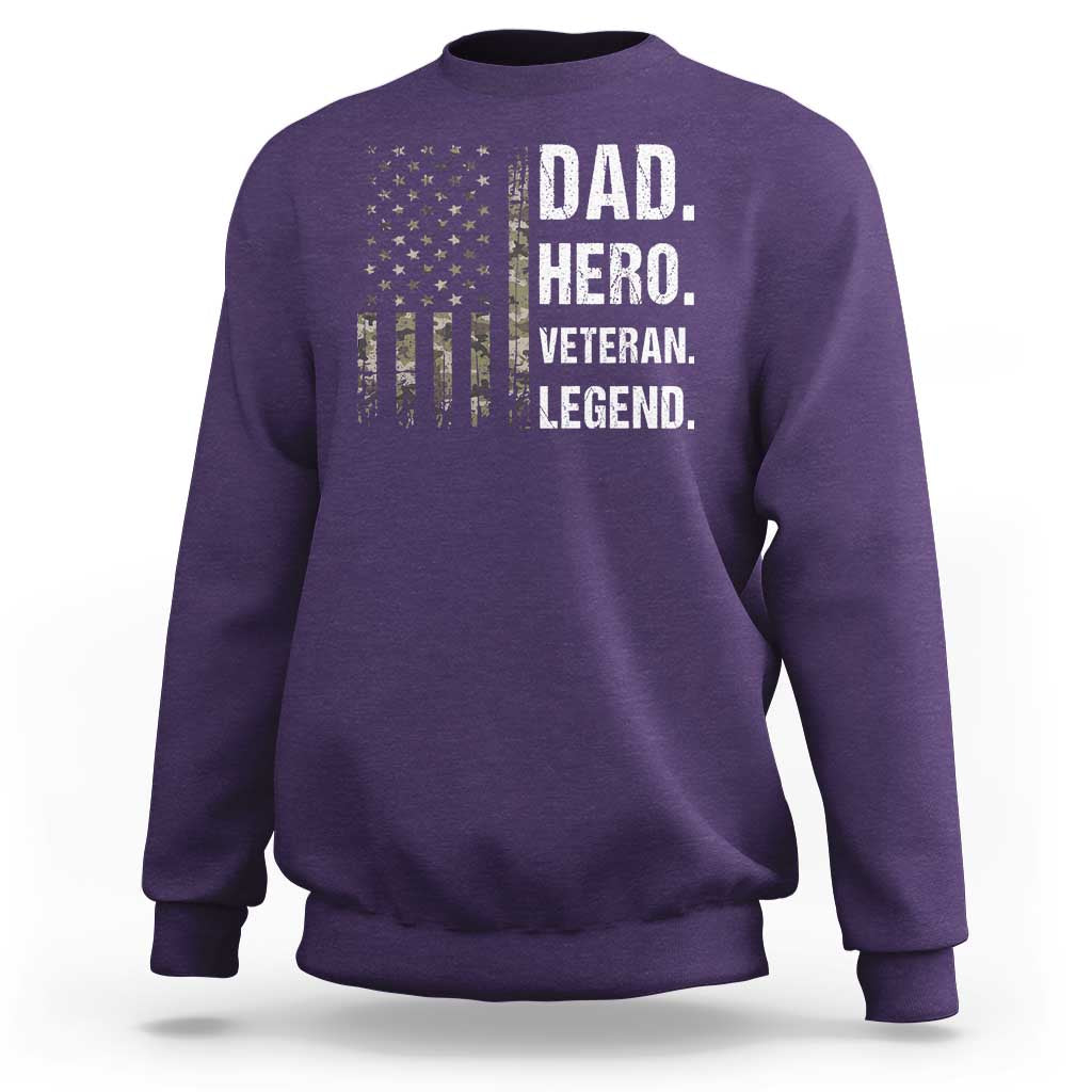 Dad Hero Veteran Legend Camouflage Father's Day Sweatshirt