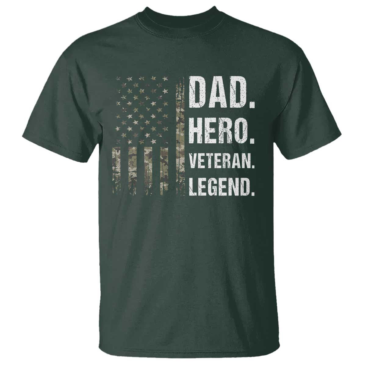 Dad Hero Veteran Legend Camouflage Father's Day T Shirt