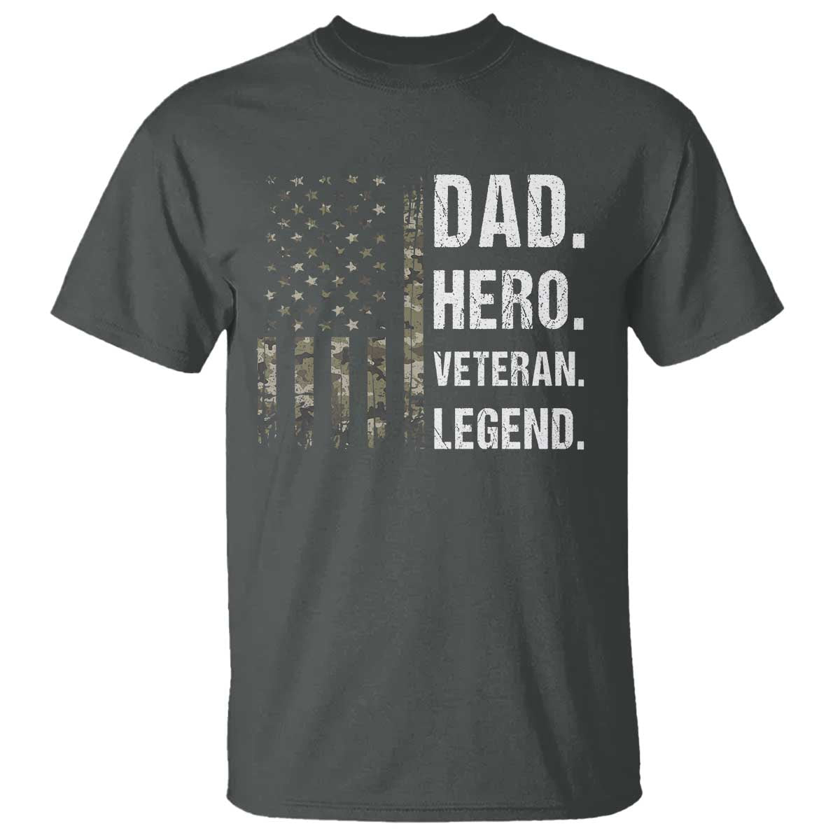 Dad Hero Veteran Legend Camouflage Father's Day T Shirt